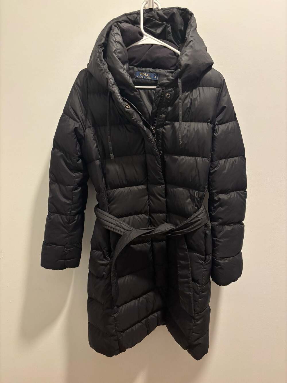 Polo Ralph Lauren Black Hooded Puffer Coat Size S